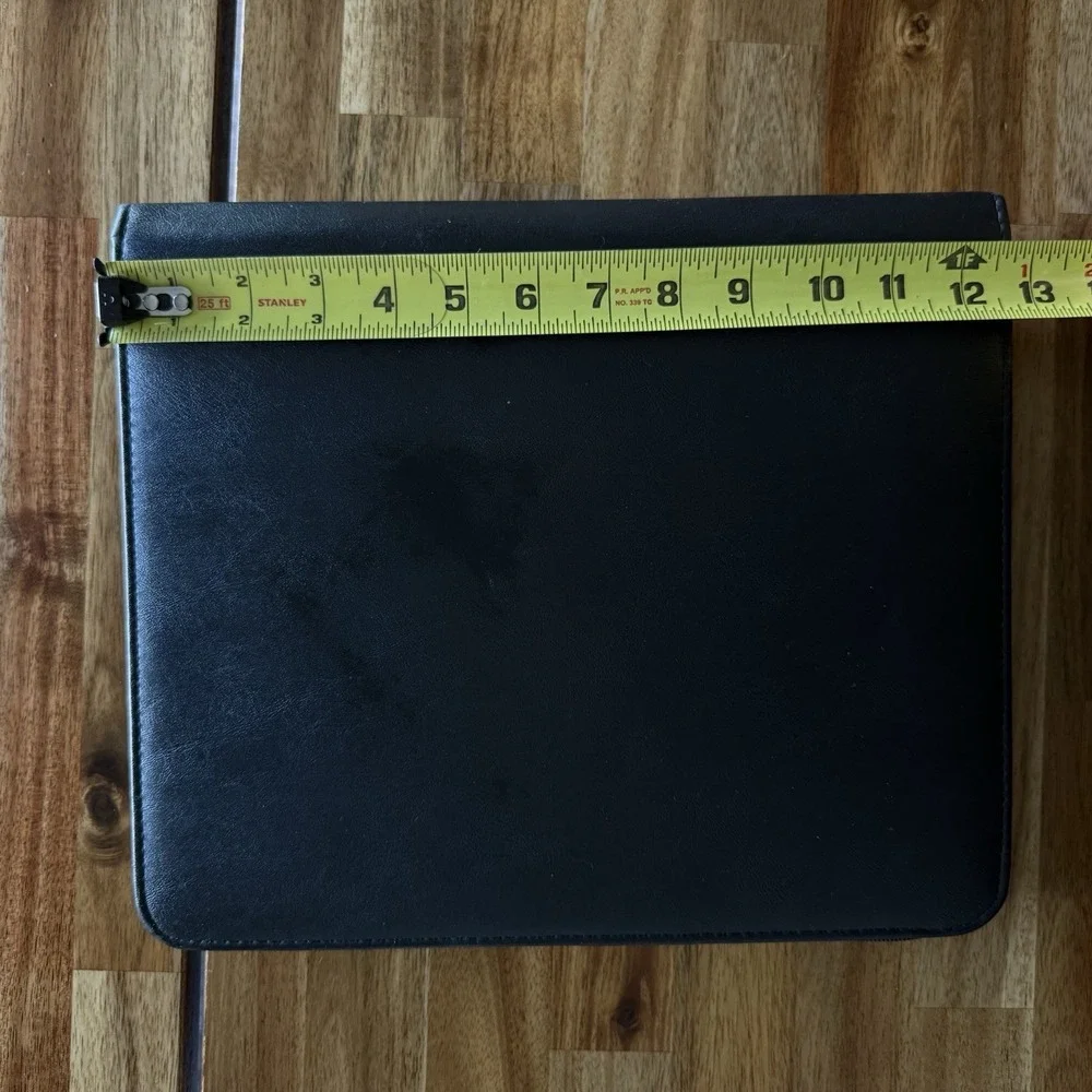 Large Franklin Covey Amway Binder 3 Ring Black Faux Leather Full Zip‎ Office